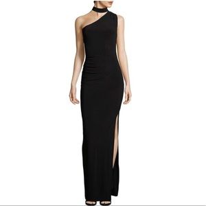 Laundry Shelli Segal Black One Shoulder Dress Sz6